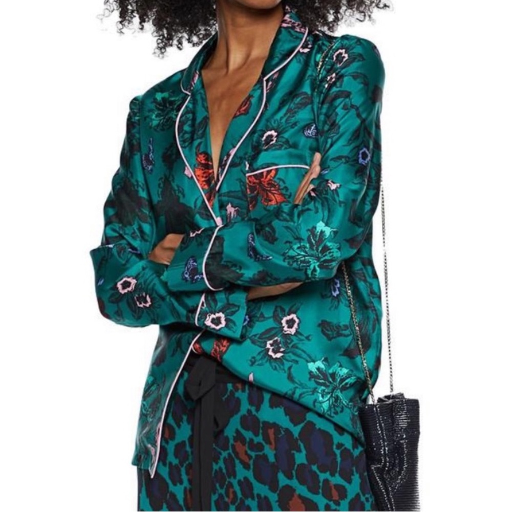 Diane Von Furstenberg Halsey Silk Pajama